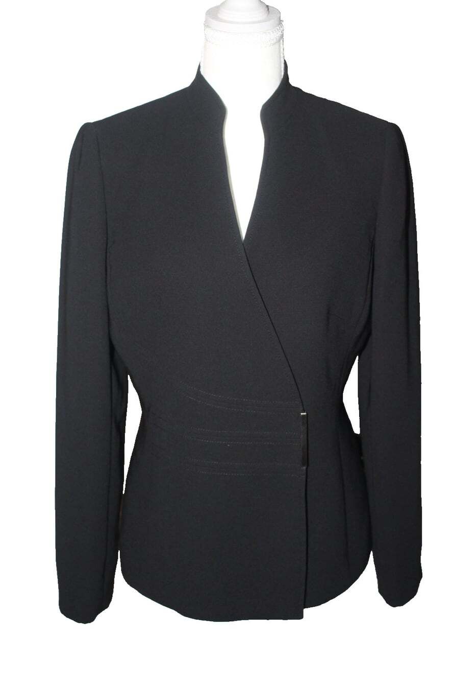 Tahari Black Suit Jacket Women's Size 4 Career Business Blazer Lined Classic - Picture 3 of 9